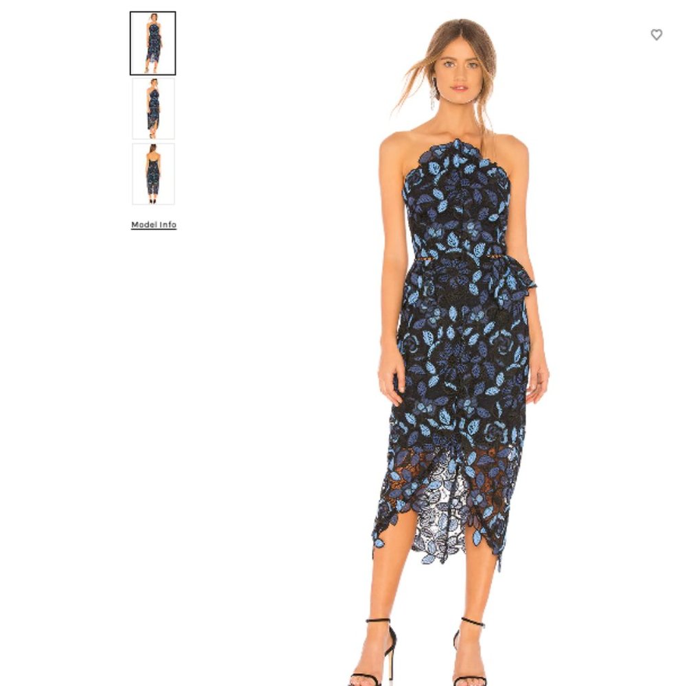 Elliatt - Times Dress Embroidered Blue & Black Floral